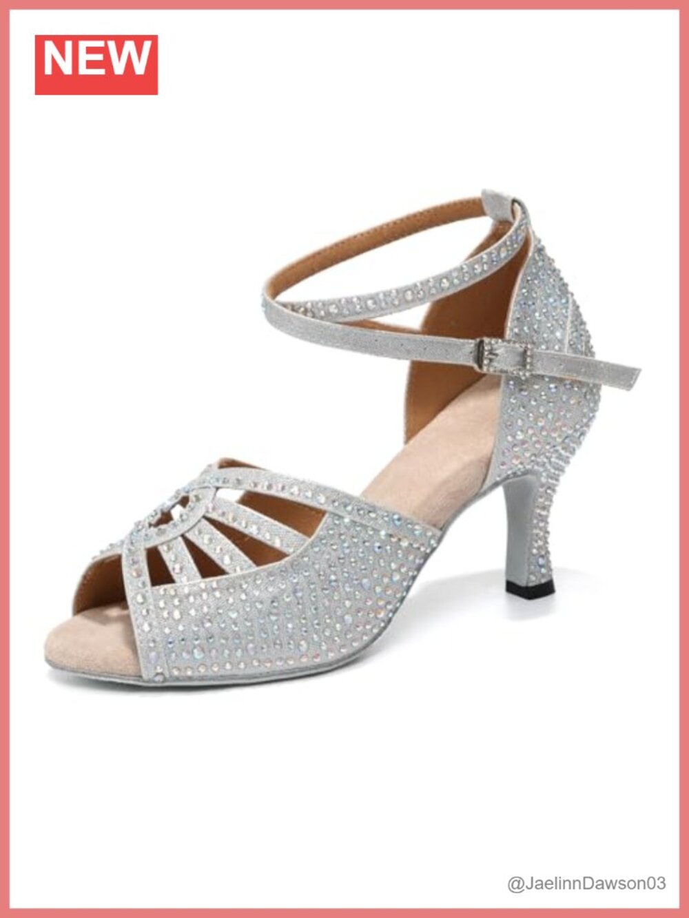 Satin Rhinestone Ballet Dance Heels Open Toe Salsa Wedding Shoes